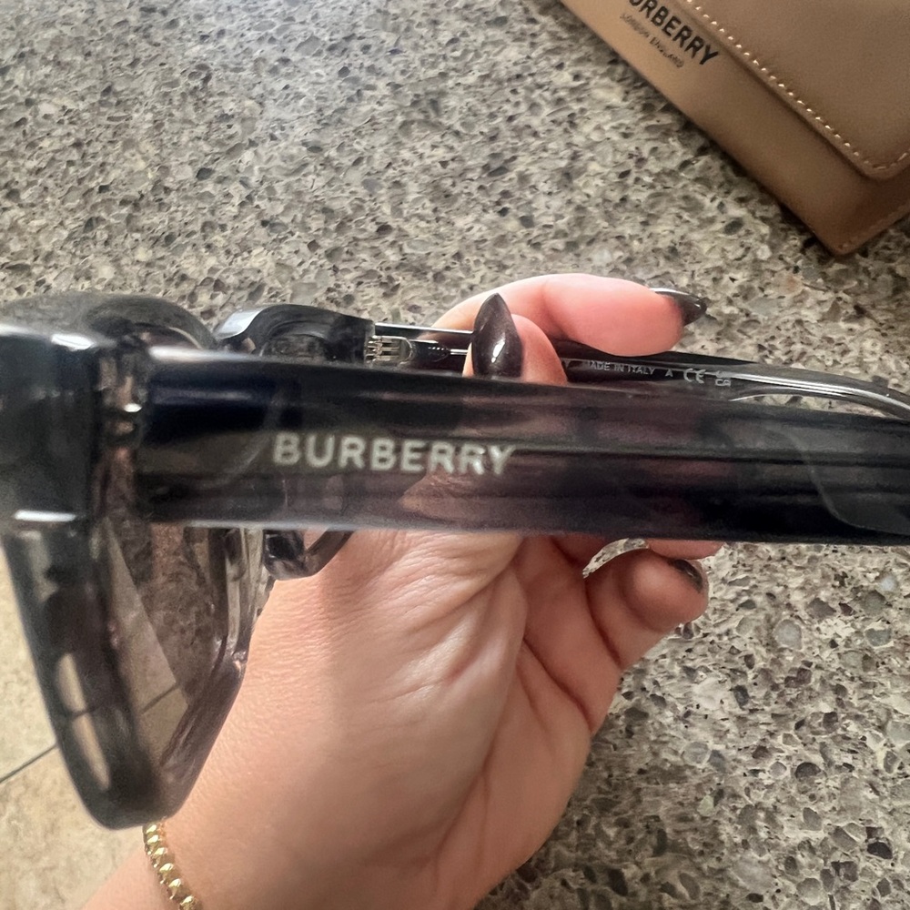 Burberry Charcoal Rectangular Sunglasses - Worn O… - image 3